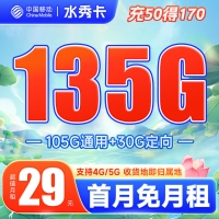 移动水秀卡29元135G