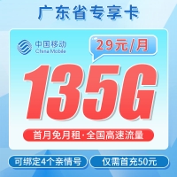 移动大广卡29元135G
