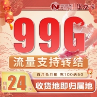 广电银龙卡24元117G通用流量+100分钟(流量支持结转)