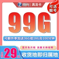 卡世界广电真龙卡29元99G+可结转