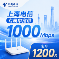 上海市单宽带电信1200元年享1000Mbps