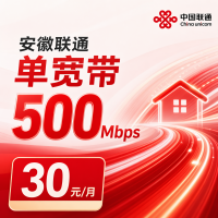 安徽省宽带联通30元月享500Mbps
