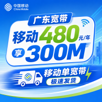广东省宽带移动480元年享300Mbps