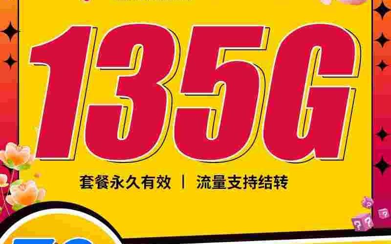 电信春风卡39元135G+300分钟+支持结转+永久套餐