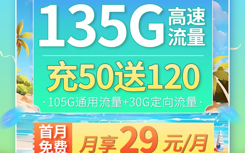 移动浙江卡29元135G