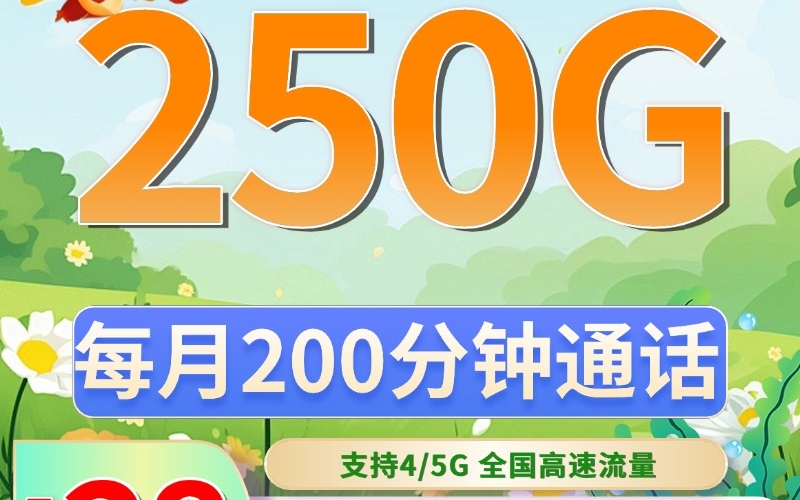 广电飞龙卡28元250G+200分钟