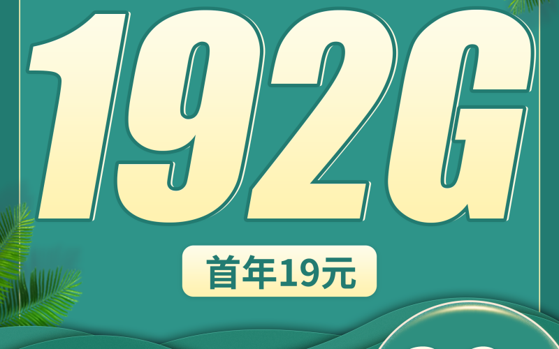 广电卿尘卡19元192G通用流量（首年19元）+本地归属地！