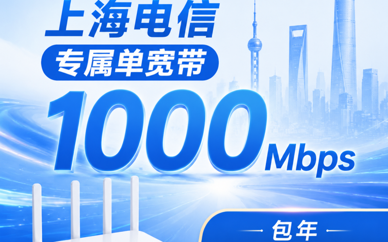 上海市单宽带电信1200元年享1000Mbps