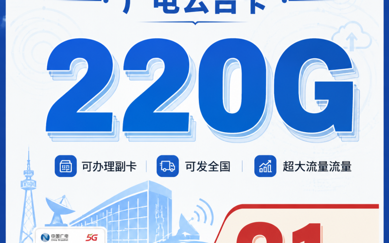 广电云台卡31元220G通用流量+可办副卡+可发全国！